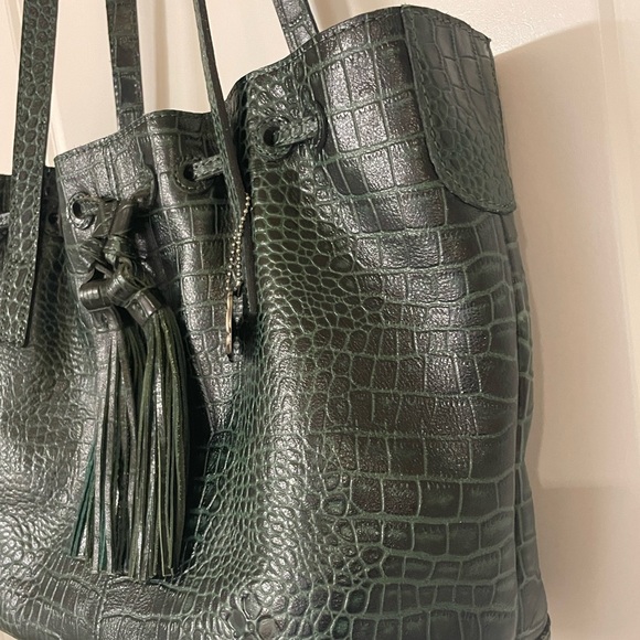 NWT Patricia Nash 10th Anniversary Distressed Vintage Croc Green Handbag (92) - Picture 3 of 16